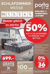 porta Möbel Prospekt für Hannover mit 2 Seiten porta Möbel Prospekt für Hannover: "SCHLAFZIMMER MESSE", 2 Seiten, 29.06.2025 - 05.07.2025