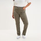 Pantalon droit taille haute extensible vert kaki femme grande taille dans le catalogue La Halle