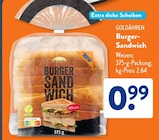 Burger-Sandwich im ALDI SÜD Prospekt Burger-Sandwich von Goldähren im aktuellen ALDI SÜD Prospekt für 0,99 €