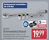 Drehmomentschlüssel im ALDI Nord Prospekt Drehmomentschlüssel von AUTO XS im aktuellen ALDI Nord Prospekt für 19,99 €