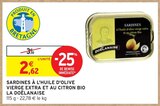Sardines à l'huile d'olive vierge extra et au citron bio - La Doëlanaise en promo chez Intermarché Saint-Denis à 2,62 €