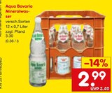 Mineralwasser im Netto Marken-Discount Prospekt Mineralwasser von Aqua Bavaria im aktuellen Netto Marken-Discount Prospekt für 2,99 €