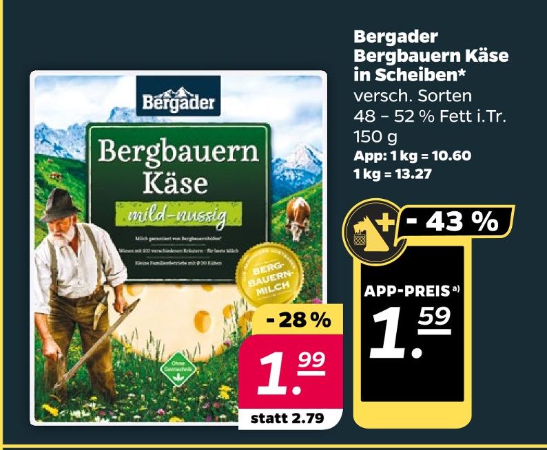 Bergbauern Käse in Scheiben