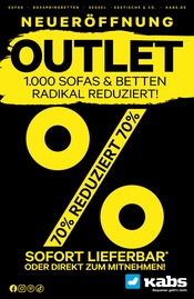 Aktueller Kabs Möbel & Einrichtung Prospekt in Glückstadt und Umgebung, "OUTLET!" mit 2 Seiten, 28.03.2024 - 25.04.2024