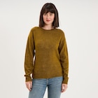 Pull col rond manches longues vert olive femme dans le catalogue La Halle