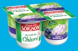 Yaourt brassé au lait de chèvre avec morceaux de myrtilles - Soignon dans le catalogue Intermarché Super