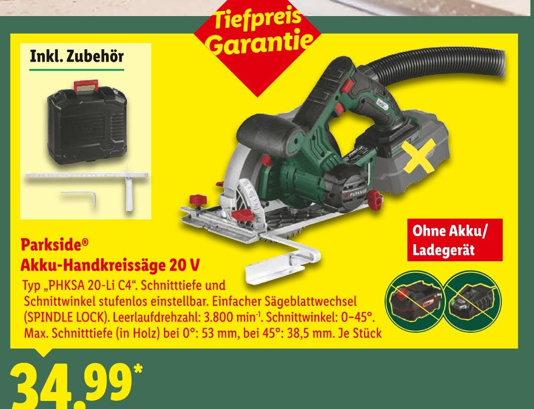 Akku-Handkreissäge 20 V
