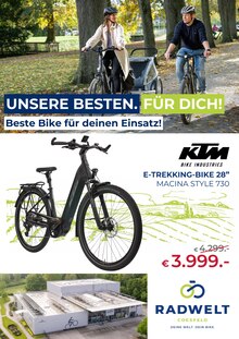 Radsport im Radwelt Coesfeld Prospekt "UNSERE BESTEN. FÜR DICH! BESTE BIKE FÜR DEINEN EINSATZ!" mit 1 Seiten (Duisburg)
