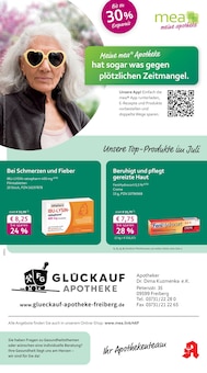 mea - meine apotheke Prospekt Unsere Juli-Angebote mit 4 Seiten