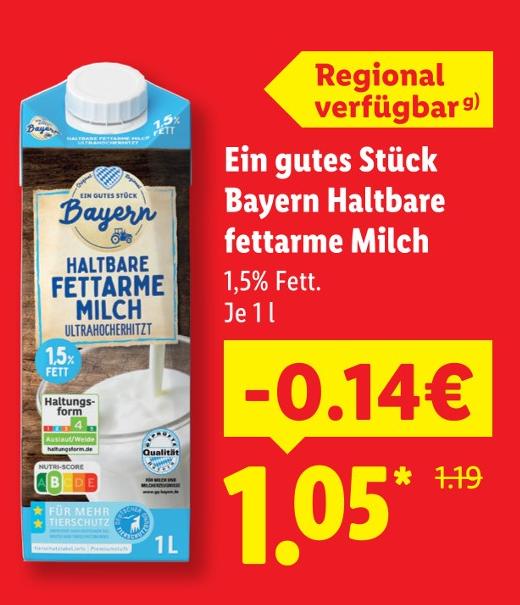 Haltbare fettarme Milch