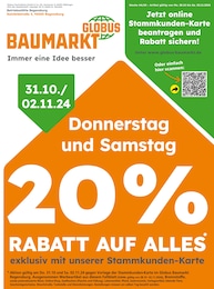 Globus-Baumarkt Prospekt mit 4 Seiten