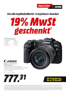 Kamera im MediaMarkt Saturn Prospekt "19% MwSt. geschenkt" mit 34 Seiten (Gelsenkirchen)
