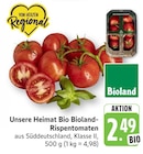 EDEKA - Unsere Heimat Bio Rispentomaten Angebot im Prospekt Unsere Heimat Bio Rispentomaten bei EDEKA im Prospekt "" für 2,49 €