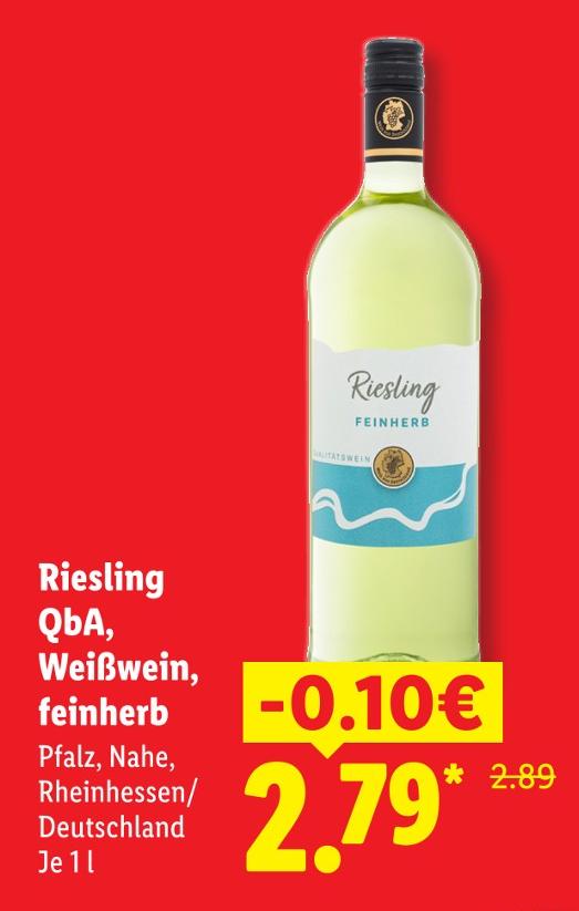 Riesling QbA Weißwein feinherb