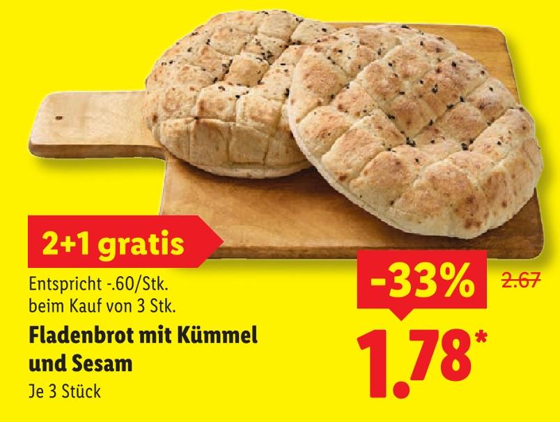 Fladenbrot mit Kümmel und Sesam