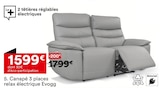 Canapé 3 places relax électrique Evogg en promo chez But Canapé 3 places relax électrique Evogg dans le catalogue But