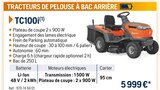 Tracteurs de pelouse à bac arrière TC100i - Husqvarna - Husqvarna Tracteurs de pelouse à bac arrière TC100i - Husqvarna à 5 999,00 € dans le catalogue Husqvarna