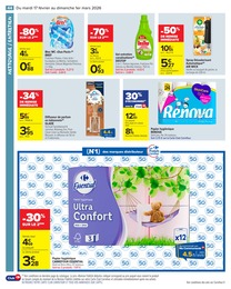 Prix et réduction Papier Hygiénique dans le prospectus Carrefour Market en cours Offre Papier Hygiénique dans le catalogue Carrefour Market du moment à la page 46