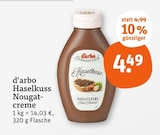 Haselkuss Nougatcreme im tegut Prospekt Haselkuss Nougatcreme von d'arbo im aktuellen tegut Prospekt für 4,49 €