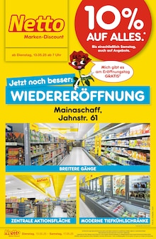 Aktueller Netto Marken-Discount Prospekt (Kleinostheim, 6 Seiten zum blättern Netto Marken-Discount Prospekt Wiedereröffnung - 10% auf ALLES. mit 6 Seiten