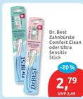Zahnbürste Comfort Clean oder Ultra Sensitiv bei budni im Wenningstedt-Braderup Prospekt für 2,79 €