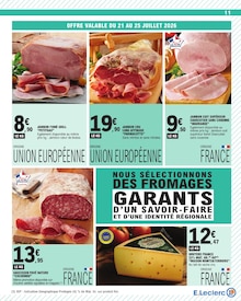 Promotion Jambon Cru dans le prospectus E.Leclerc, valable du 21/07/2026 au 01/08/2026 Promo Jambon Cru dans le catalogue E.Leclerc du moment à la page 11