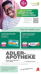 Apotheken Prospekt von mea - meine apotheke in Weida Aktueller mea - meine apotheke Apotheken Prospekt für Weida: Unsere Juni-Angebote mit 4} Seiten, 01.06.2026 - 30.06.2026
