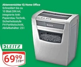 Aktenvernichter IQ Home Office Angebote von Leitz bei GLOBUS Oberursel für 69,99 €