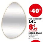 Miroir Ovale en promo chez Super U Caen à 8,99 €