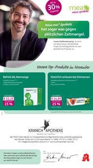 mea - meine apotheke Prospekt der Woche "Unsere November-Angebote" Seite 1, 01.11.2025 bis 30.11.2025 für Waren Aktueller mea - meine apotheke Prospekt "Unsere November-Angebote" Seite 1 von 4 Seiten für Waren