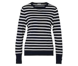 Feinstrickpullover, dunkelblau-weiß gestreift bei Tchibo im Supermarkt im Prospekt "" für 19,99 €