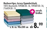 Hochwertiges Jersey-Spannbetttuch für 8,99 € bei SB Möbel Boss im Angebot Hochwertiges Jersey-Spannbetttuch im aktuellen SB Möbel Boss Prospekt