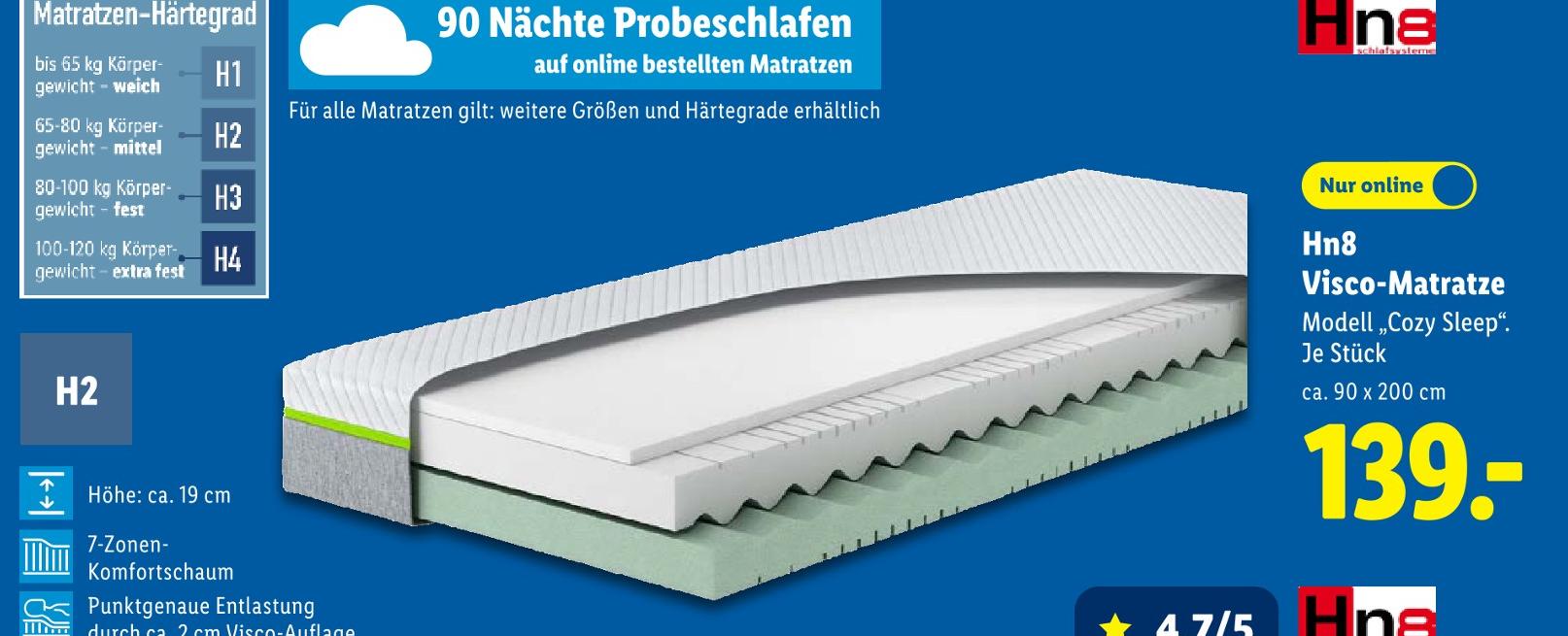 Visco-Matratze Modell 'Cozy Sleep'