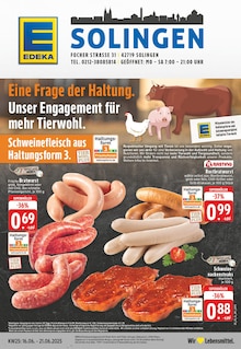 EDEKA Prospekt der Woche "Aktuelle Angebote" Seite 1, 16.06.2025 bis 21.06.2025 für Solingen Aktueller EDEKA Prospekt "Aktuelle Angebote" Seite 1 von 24 Seiten für Solingen