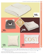 Promos Plaid dans le catalogue "Les basiques c’est nous. La vie qui va avec, c’est vous." de Carrefour à la page 19