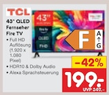 43" QLED Fernseher Fire TV von TCL im aktuellen Netto Marken-Discount Prospekt für 199,00 €