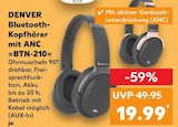 Bluetooth-Kopfhörer mit ANC im Angebot bei Kaufland in Esslingen Bluetooth-Kopfhörer mit ANC Angebote von DENVER bei Kaufland Esslingen für 19,99 €