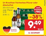 Ur-Krostitzer Feinherbes Pilsner oder Alkoholfrei Angebote bei Netto Marken-Discount Plauen für 9,49 €