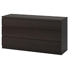 Kommode mit 6 Schubladen schwarzbraun im IKEA Prospekt zum Preis von 79,00 €