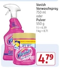 Vorwaschspray oder Pulver Angebote von Vanish bei Rossmann Nürtingen für 4,79 €