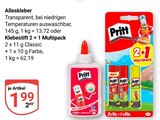 Alleskleber oder Klebestift 2 + 1 Multipack im Angebot bei GLOBUS in Duisburg Alleskleber oder Klebestift 2 + 1 Multipack Angebote von Pritt bei GLOBUS Duisburg für 1,99 €