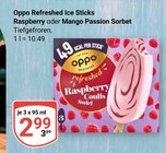 Refreshed Ice Sticks Raspberry Angebote von Oppo bei GLOBUS Amberg für 2,99 €
