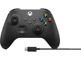 Wireless Controller + USB C Kabel Schwarz für PC, Xbox One, Series S, X von MICROSOFT im aktuellen MediaMarkt Saturn Prospekt für 49,99 €