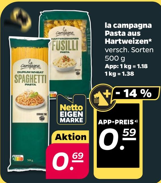 Pasta aus Hartweizen