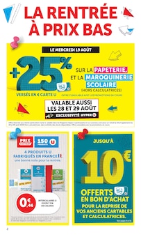 Catalogue Hyper U de la semaine 33, "LES PRIX BAS Spécial rentrée", page 2, 11/08/2026 - 06/09/2026 Prospectus Hyper U en cours, "LES PRIX BAS Spécial rentrée", page 2 sur 96