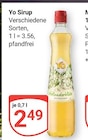 Sirup im Angebot bei GLOBUS in Bruchsal Sirup Angebote von Yo bei GLOBUS Bruchsal für 2,49 €