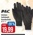Unisex-Softshellhandschuh im Angebot bei Kaufhaus Stolz in Kiel Unisex-Softshellhandschuh Angebote von P.A.C. bei Kaufhaus Stolz Kiel für 19,99 €