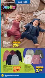 Prix et réduction Vêtement Bébé dans le prospectus Lidl en cours Offre Vêtement Bébé dans le catalogue Lidl du moment à la page 44