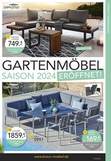 Gartenmöbel im BRAUN Möbel-Center Prospekt "GARTENMÖBEL SAISON 2024 ERÖFFNET!" mit 20 Seiten (Freiburg (Breisgau))