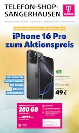 Telefon Shop Sangerhausen Prospekt für Sangerhausen mit 8 Seiten Telefon Shop Sangerhausen Prospekt für Sangerhausen: "iPhone 16 Pro zum Aktionspreis", 8 Seiten, 01.07.2025 - 31.07.2025